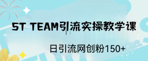 (6578期)ST TEAM引流实操课,日引流网创粉100+ (6578期)ST TEAM引流实操课,日引流网创粉100+