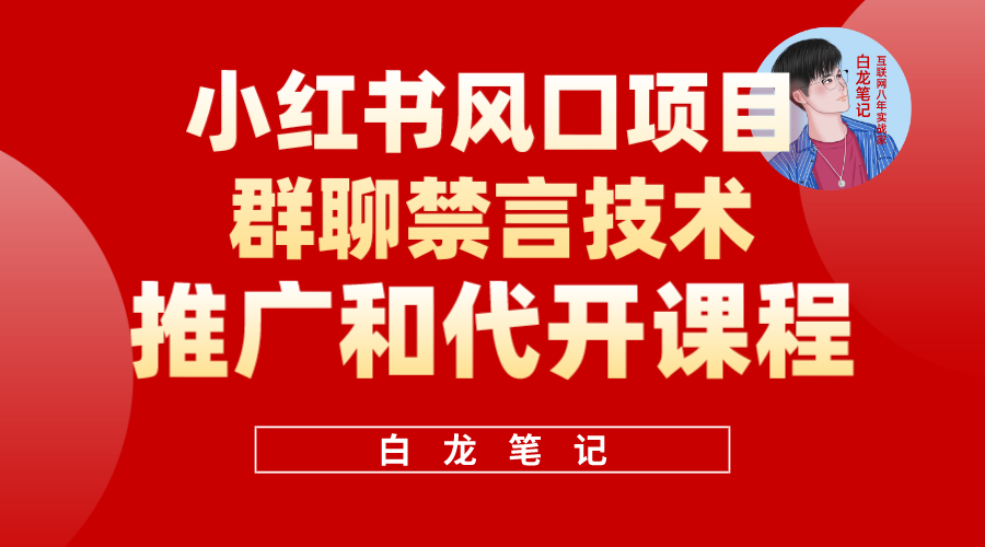 (5973期)小红书风口项目日入300+,小红书群聊禁言技术代开项目,适合新手操作